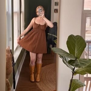 Brown Sleeveless Dress